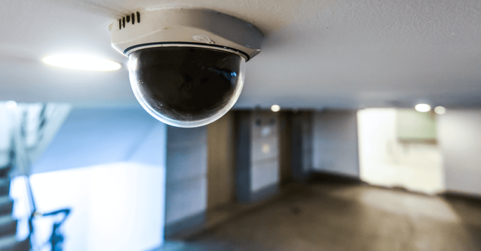 a camera on the ceiling