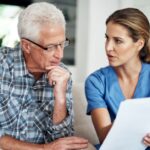 A nurse asks an older man elder nurse assessment questions
